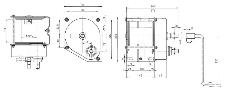 Schema- Treuil en inox serie 190-94